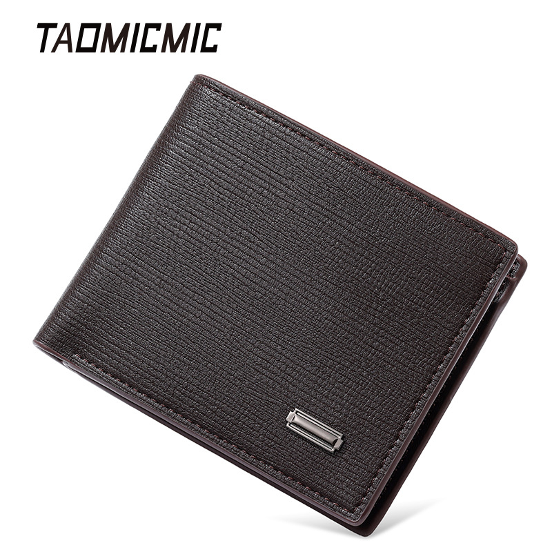 Men's Leather Wallet with Cross Pattern and Metal Accents, Short Style, Available for Export and Cross-Border Business