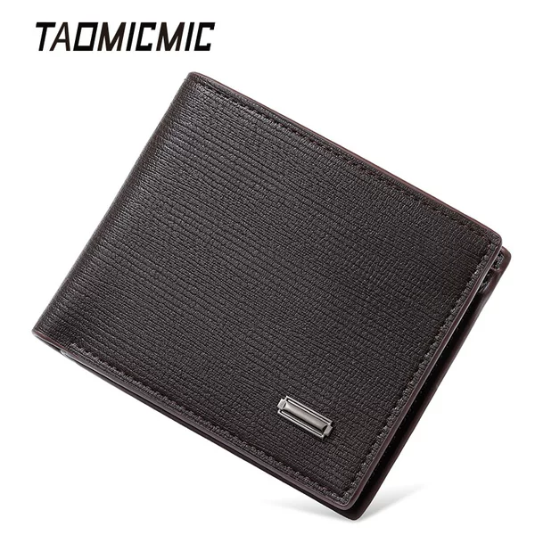 Men's Leather Wallet with Cross Pattern and Metal Accents, Short Style, Available for Export and Cross-Border Business