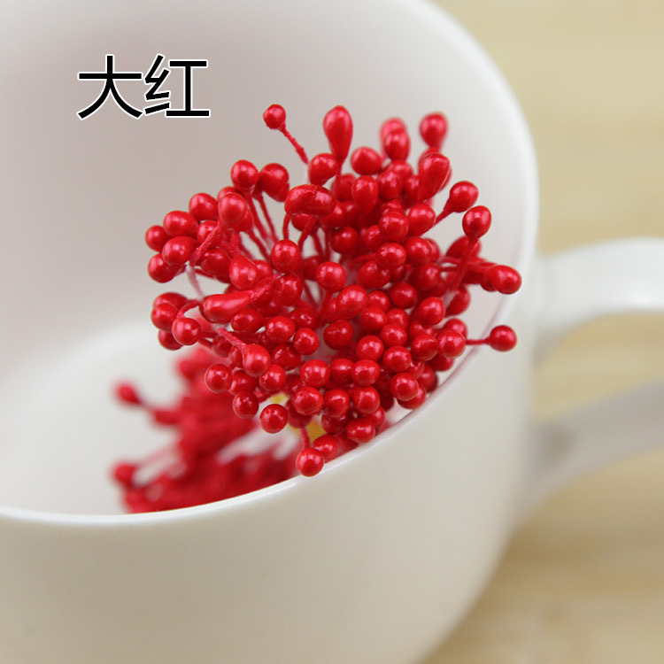 55mmの長さのdiyは花の芯の真珠の花の蕊をシミュレーションしてシフォンの花の補助材料の手作りのアクセサリの部品の材料を作ります。