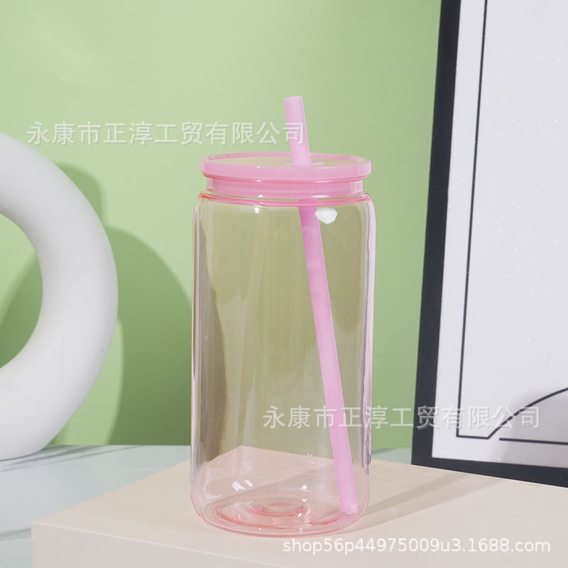 Vaso Mason de Plástico 16oz de Plástico PC, Ecológico, Monocapa, para Oficina y Hogar