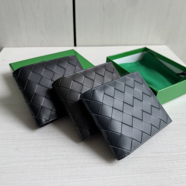 头层牛皮真皮编织钱包男士女士皮夹 对折卡包钱夹编制2折卡夹短夹