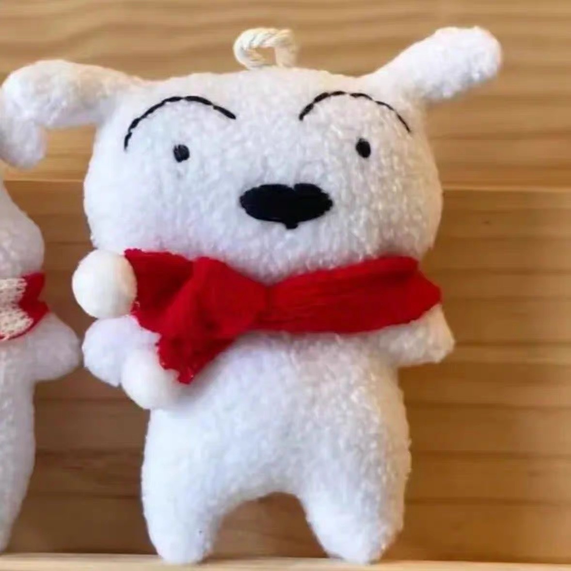 Red scarf puppy hair clip