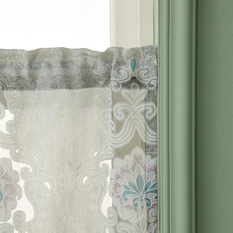 Pastoral curtain short curtain lace door curtain Yi Qiyun half curtain coffee curtain kitchen cabinet small Rod Amazon