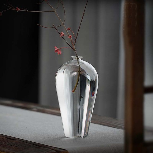 Japanese simple transparent glass vase vase dry flower hydroponics small vase home tea table decoration ornaments living room