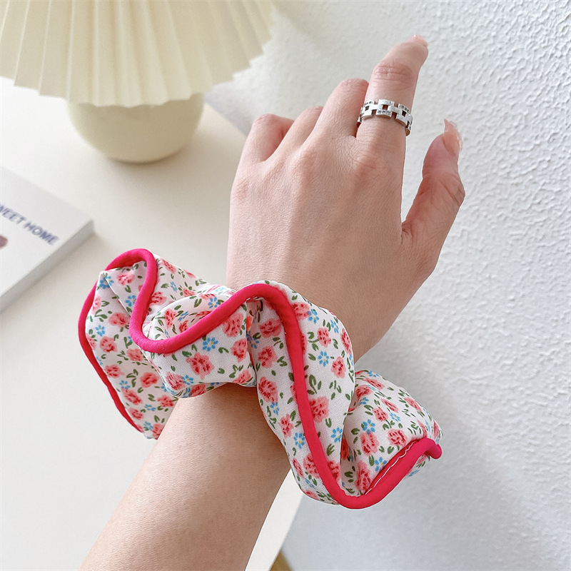 7g Weight Hair Tie Hair Accessories Type 1 Piece Quantity Daily, Street Occasion Cloth Material Flower, Horse Pattern Women's Gender Sweet Style Handmade, Handmade Craft Sweet Women's Flower Horse Cloth Handmade Hair Tie 8