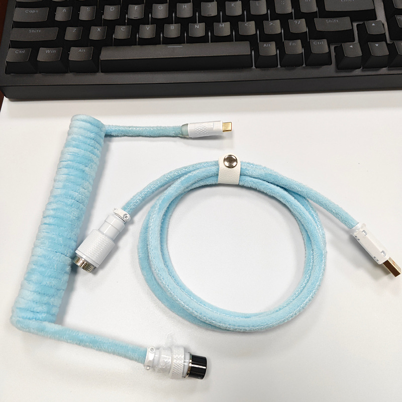 8K磁気軸メカニカルキーボードケーブル、フランジ付きぬいぐるみキーボードケーブル、航空プラグケーブル、スプリングケーブル、カスタムケーブル、ゲームデータケーブル|undefined