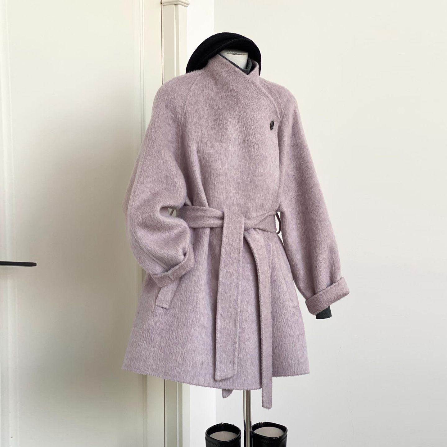 Purple Double-Sided Cashmere Outwear Women's Short 2025 Autumn and Winter New Slim and Small Loose Woolen Outwear