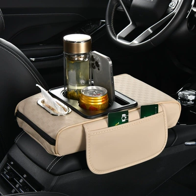pads, universal car center console | Armrest box pad - warm-rice