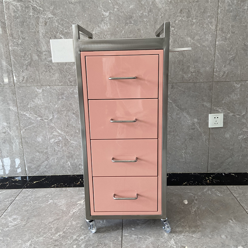 Barbería de acero inoxidable armario de herramientas barbería almacenamiento armario de corte de pelo salón de peluquería carro especial carro de herramientas de planchado