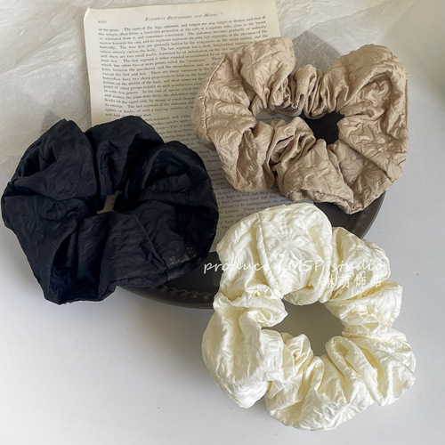 Korean French simple style pleated fabric large intestine hair ring large intestine meatball hair accessories hair tie headband wholesale