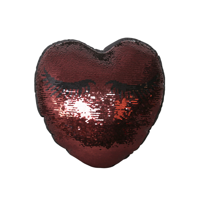 Europa y América nueva almohada de lentejuelas de poliéster pestañas en forma de corazón almohada con núcleo sala de estar sofá modelo hogar almohada decorativa
