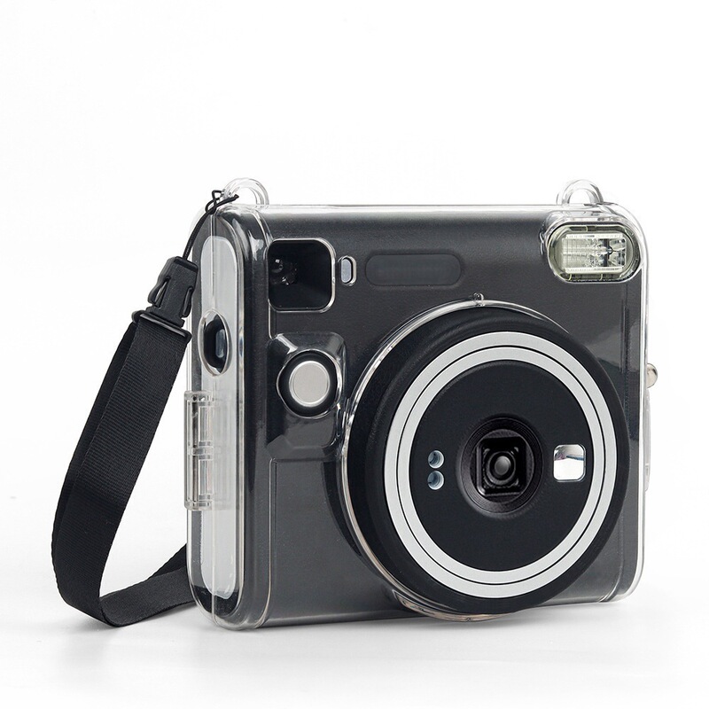 Suitable for Instax Square Sq40 Camera Protective Case, Transparent Crystal Storage Case, Durable, Non-Slip, with Strap Suitable for Instax Square Sq40 Camera Protective Case, Transparent Crystal Storage Case, Durable, Non-Slip, with Strap
