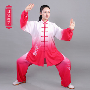 Pink blue Tai Chi Clothing wushu tai ji quan suit For women cotton hand-painted tai chi suit performing uniforms chinese dragon kung fu uniforms martial arts clothing male