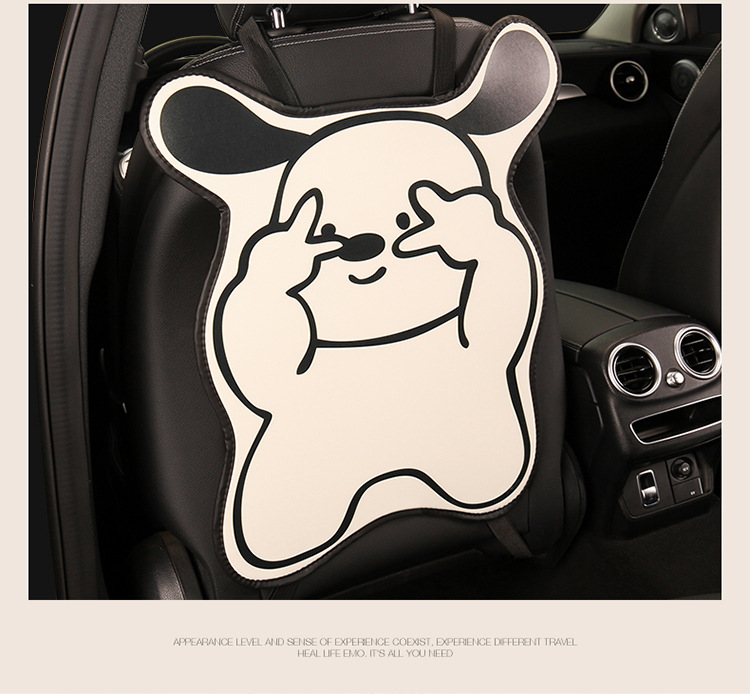Bieye Little Rabbit Puppy Anti-Kick Pad Car Seat Back Anti-Stain Anti-Scratch Pad Cartoon Cute All-Season Universal Pu Protection