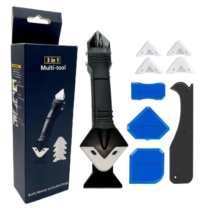 Multi-función pegamento pala 3-en-1 silicona pegamento raspador ángulo belleza costura pala cuchillo eliminación de pegamento cuchillo interior esquina pegamento raspador de goma