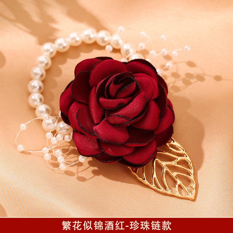 花嫁の手首花花嫁の手花超仙腕花結婚式姉妹団森系感手環花結婚胸花|undefined