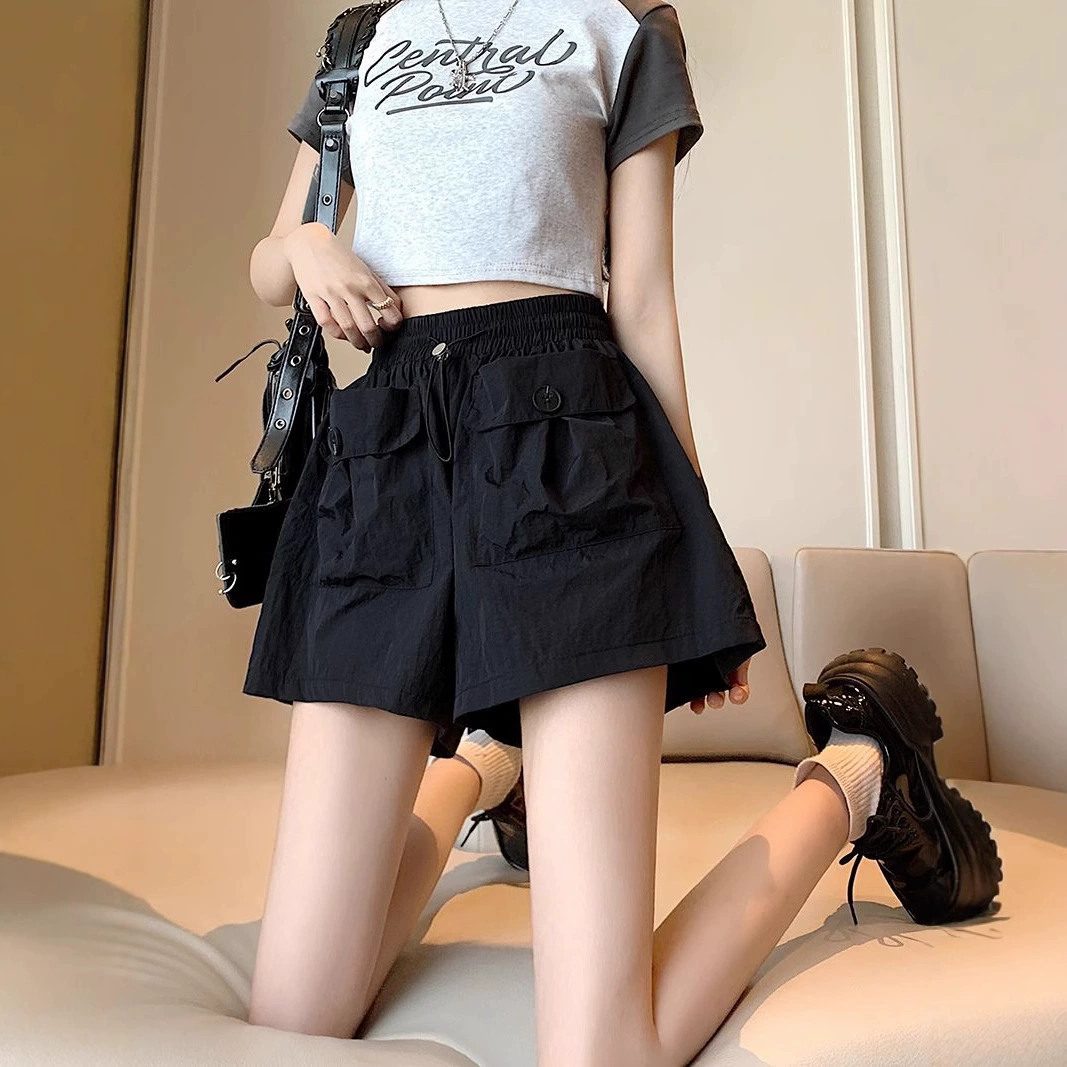 Женские карго-штаны 2025 года, новый дизайн, свободные широкие брюки, повседневные штаны, модные брендовые шорты, спортивная летняя мода