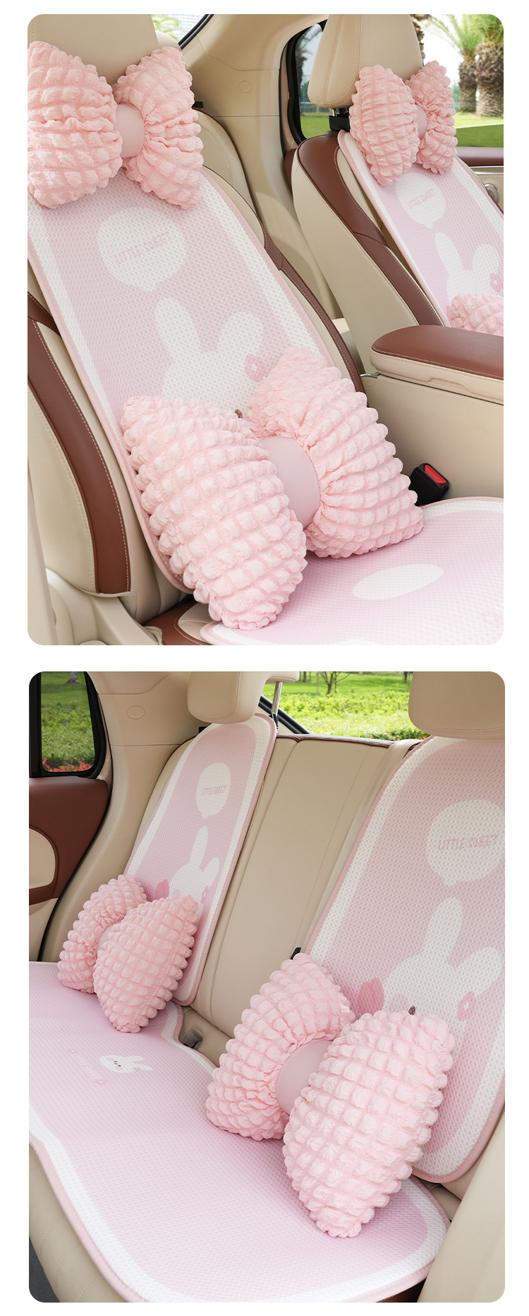 Puff grid car headrest comfortable fatigue relief car seat neck pillow back cushion four seasons universal car headrest