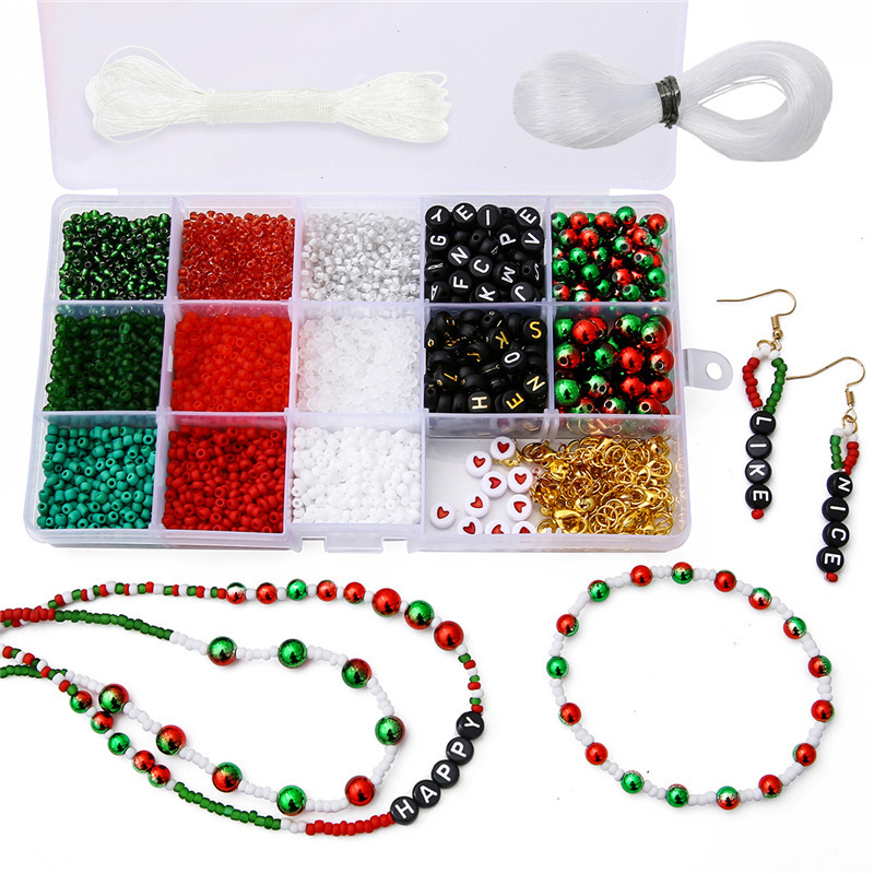 72g Weight Christmas Festival 1 Set Diameter 3mm Diameter 6 Mm Diameter 8mm Arylic Letter Heart Shape Beads Chain Lobster Clasp 4