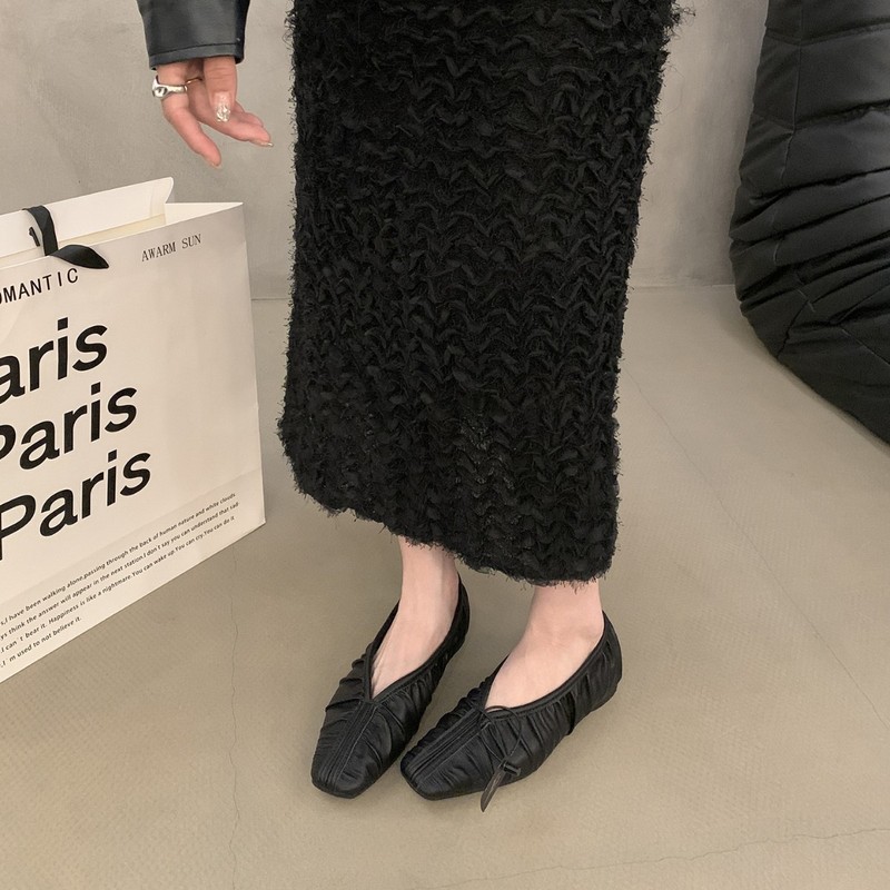 レトロブラウンプリーツおばあちゃんの靴女性の靴 2025 春と秋の森の妖精スリッポンソフトソールビーニーシューズ|undefined
