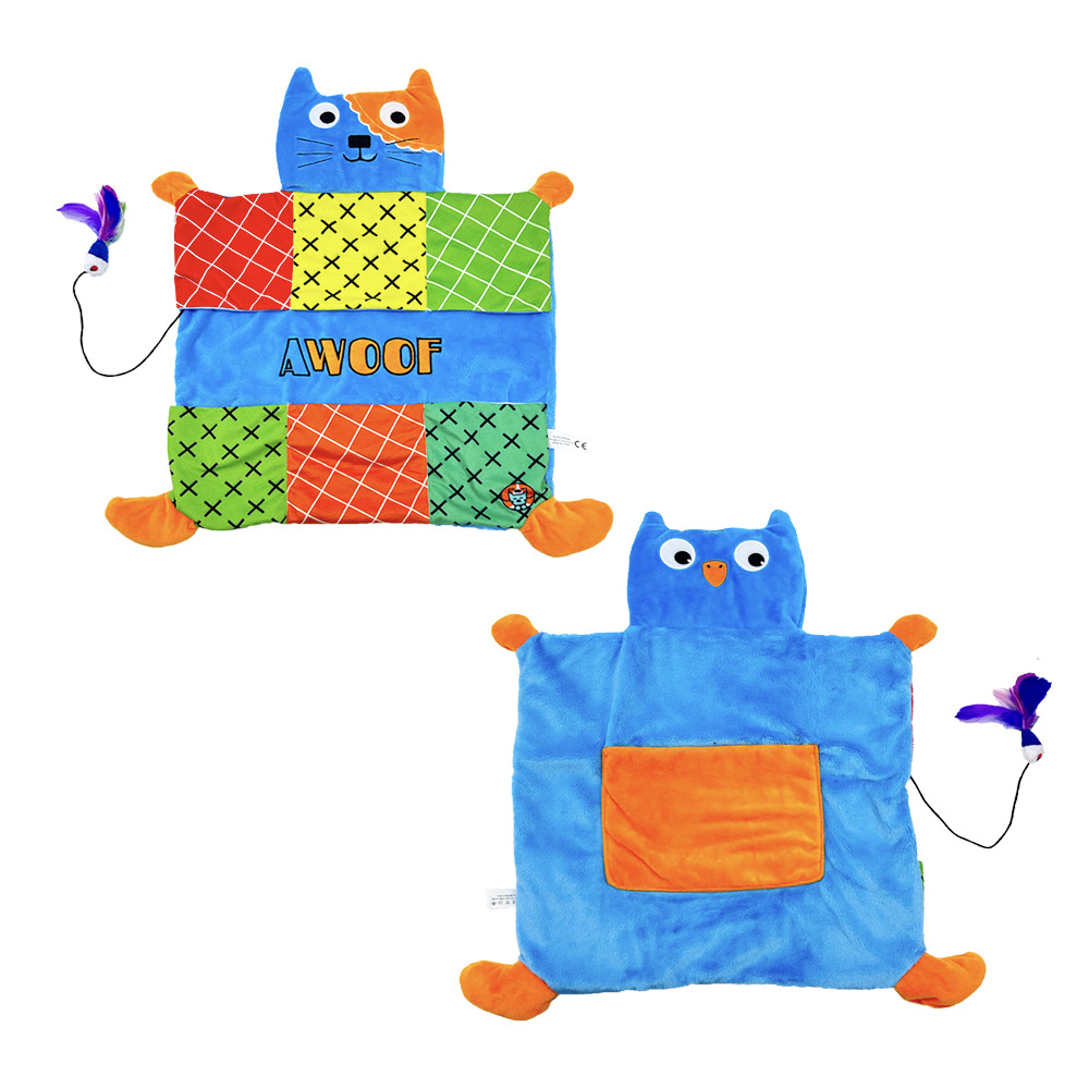 Lindo gato suave estera máquina lavable gato juguete interior gato perro interactivo mascota juguete arruga estera gato Manta