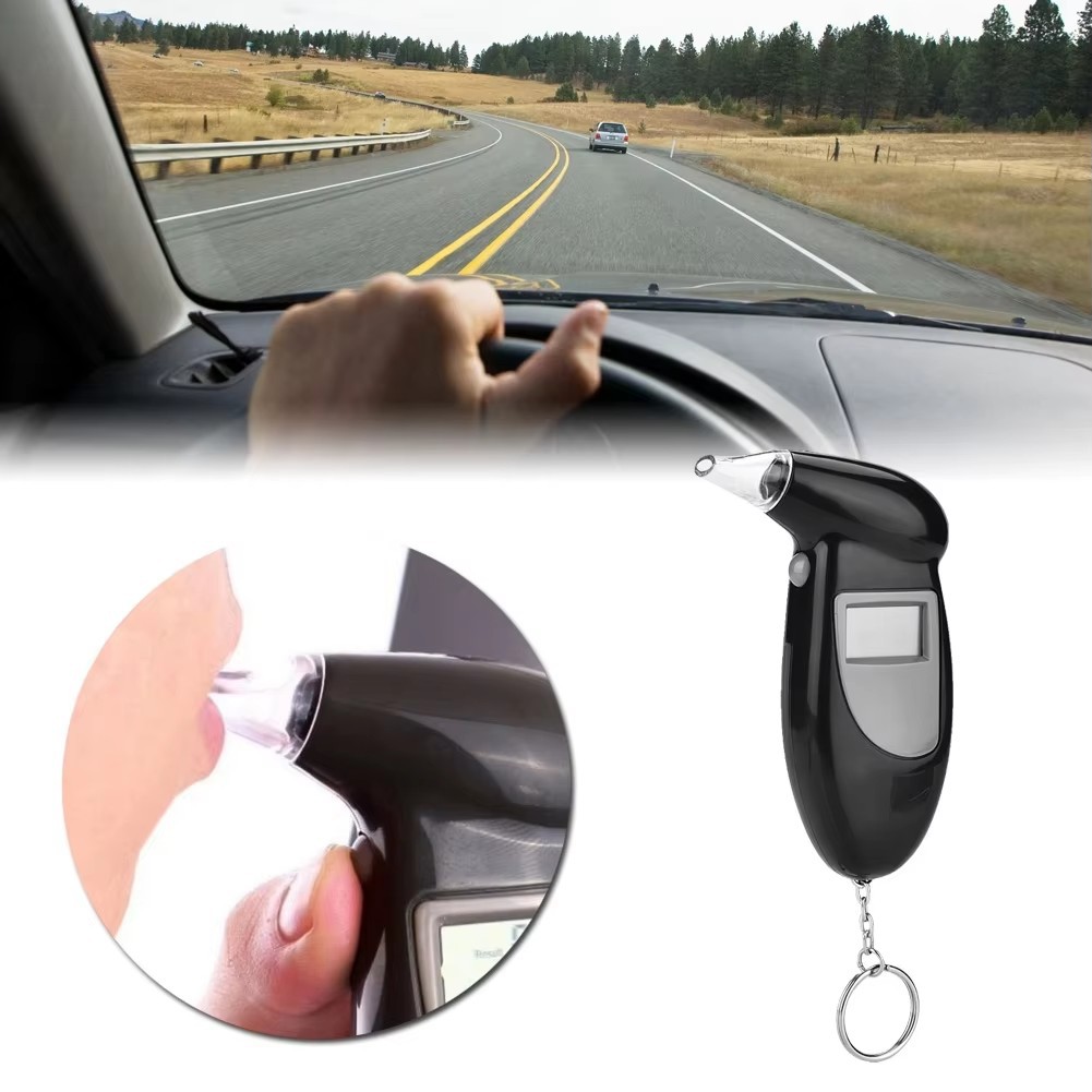 厂家直销 现货AT-68弯嘴便携式不背光吹气式测酒驾仪器酒精测试仪