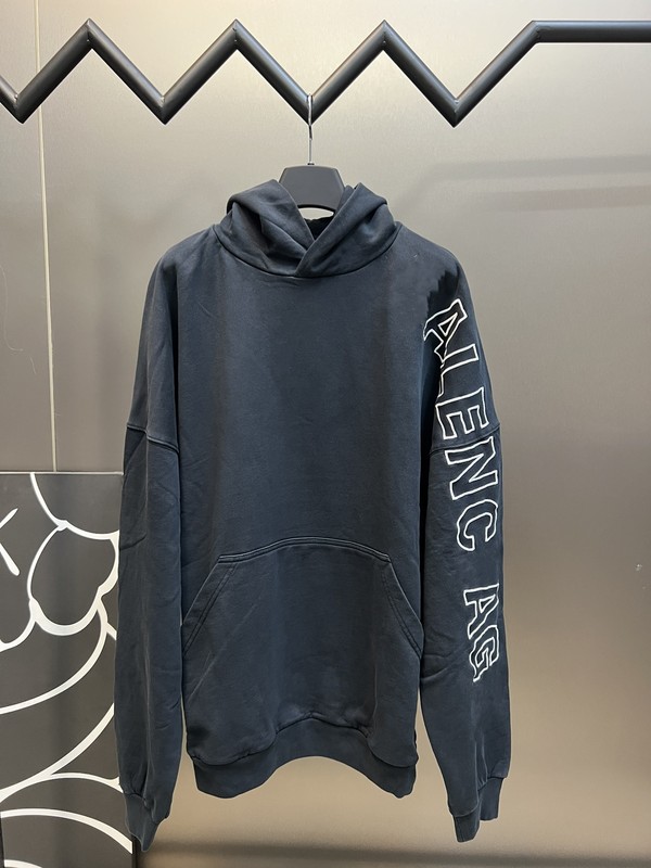 高バージョンのB家のアルファベットの刺繍の大きい郭の形の帽子の衛衣は両面の綿毛の輪の布の男女の同金を採用します。|undefined