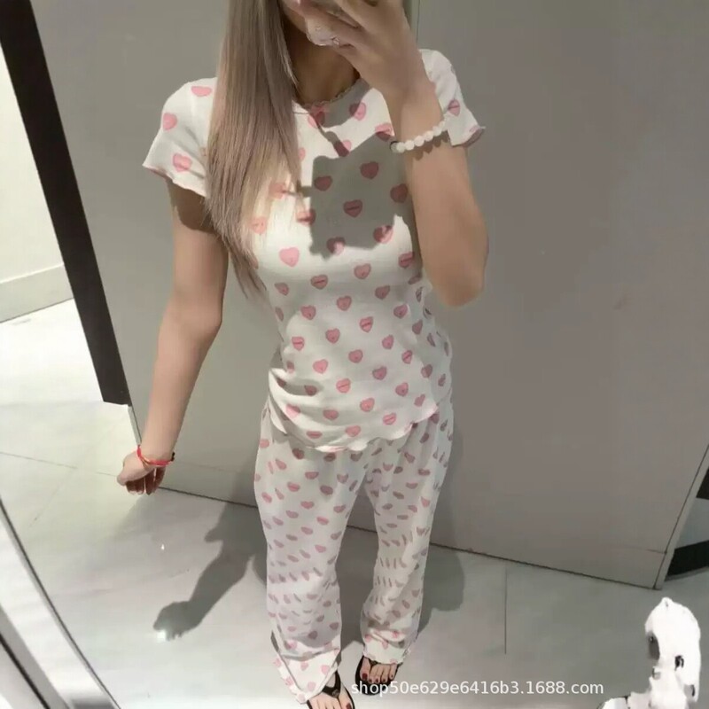 Skims Valentine's Day Limited Edition Heart Logo Cut-Out Cotton Short-Sleeve Shorts Set Dress Camisole Long Pants Skims Valentine's Day Limited Edition Heart Logo Cut-Out Cotton Short-Sleeve Shorts Set Dress Camisole Long Pants