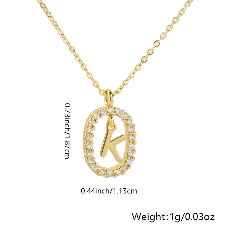 2g Weight 1 Piece 11.3*18.7mm Copper Zircon Letter Pendant