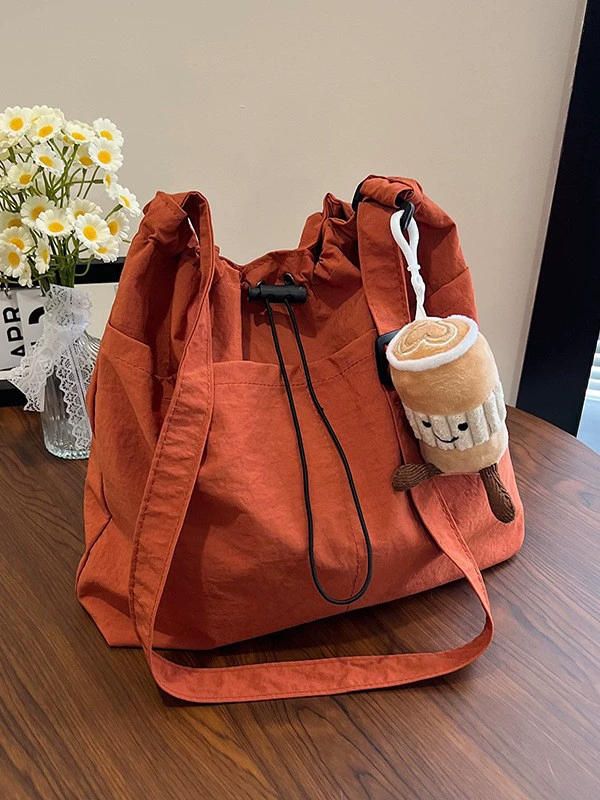 One-Shoulder Nylon Drawstring Bag, Waterproof and Spacious, Adjustable Strap, Lightweight