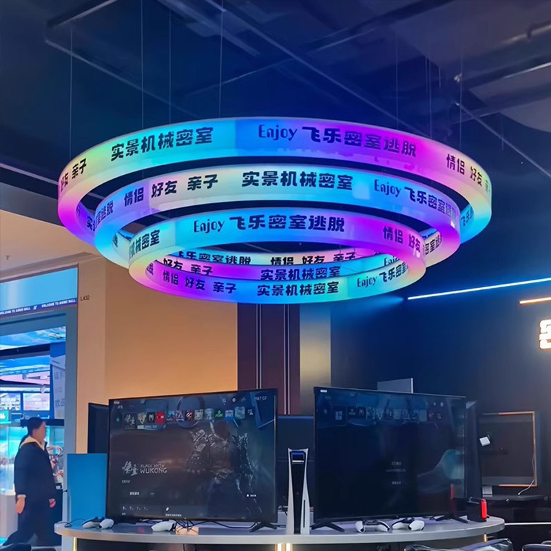 Creativo circular corriente de agua corriente red salón de fama LED candelabrera gimnasio bar café sala de baile luces de atmósfera