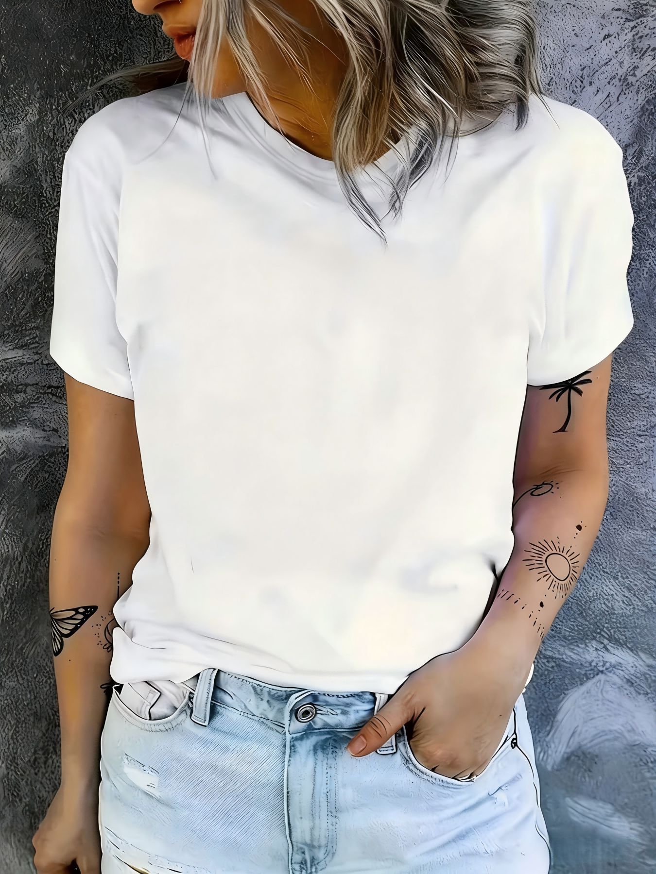 Fábrica de mangas cortas de mujer distribución transfronteriza mayorista al por mayor camiseta de verano fresca ocio interior al aire libre diy