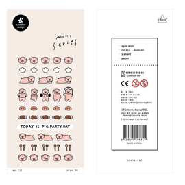 跨境韩国suatelier可爱111猪猪头像运动小猪日记装饰纸质手账贴纸