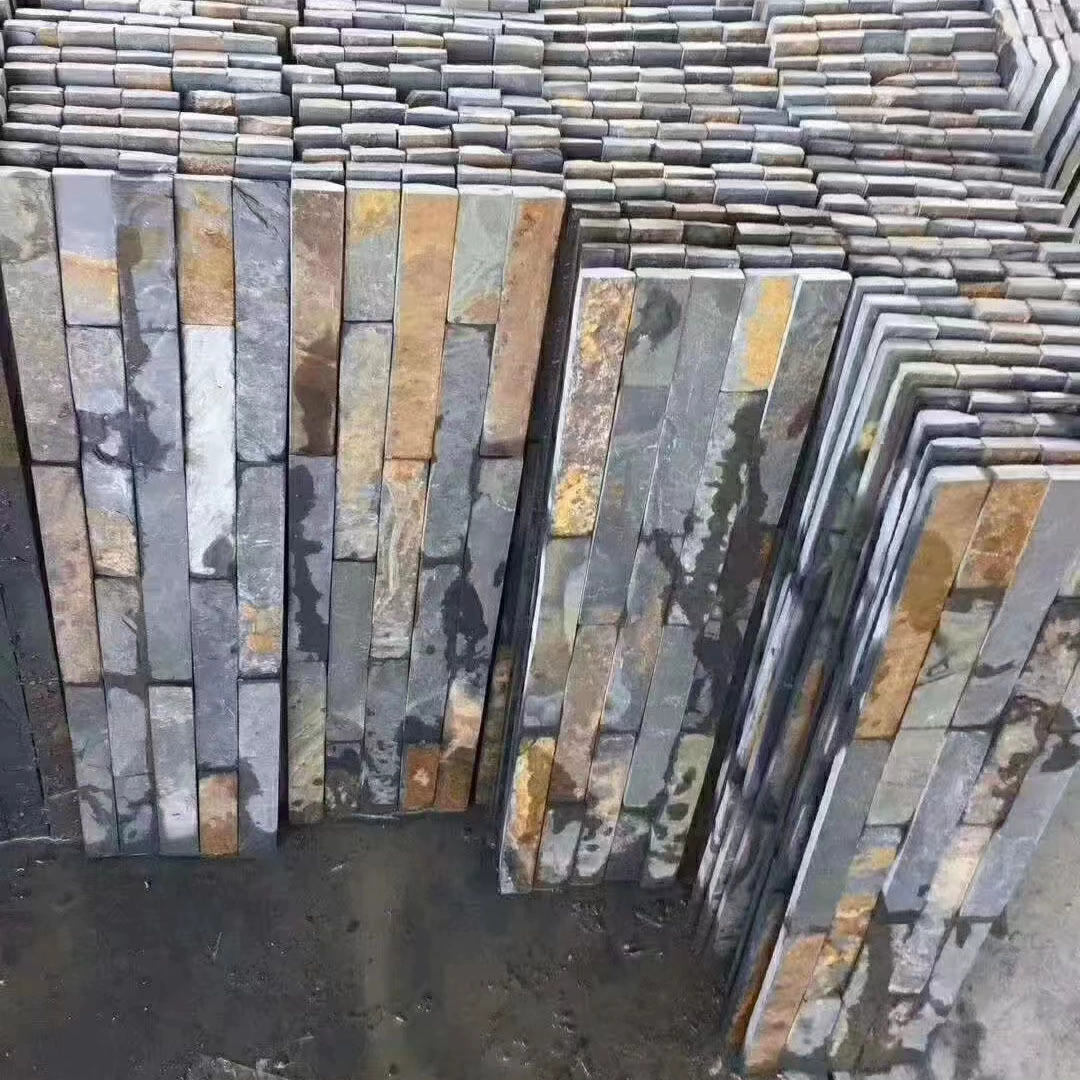 Зеленый шифер комбинированная доска Парк двор сращивания шифер Крытый открытый вилла фон стены культурный камень производители оптом