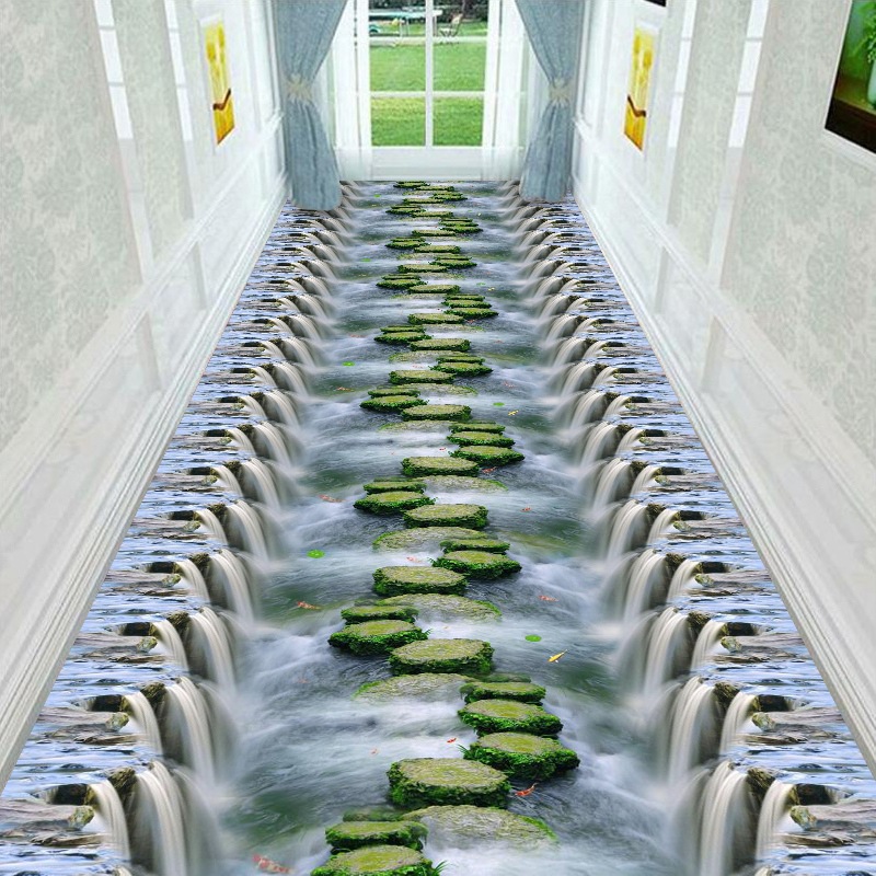 Alfombra 3D hogar sala de estar dormitorio completo pared pasillo corte alfombra cocina antideslizante puerta mat