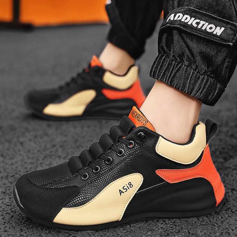 Zapatos de moda para hombres 2025 primavera nueva red un pedazo de cuero para hombres impermeable zapatos deportivos casuales Agan