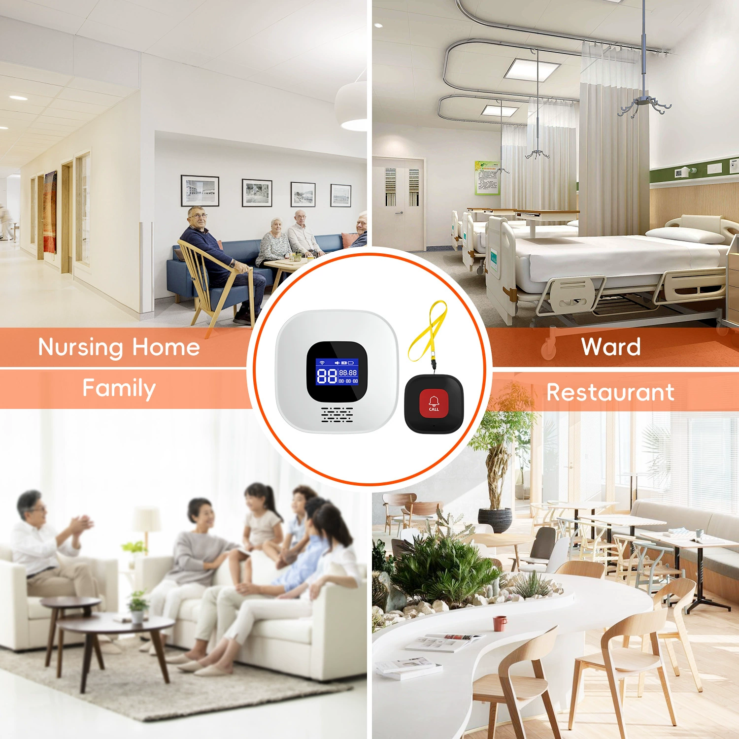 Tuya Wifi elderly caller sos emergency help button hospital nursing home emergency call one-click alarm
