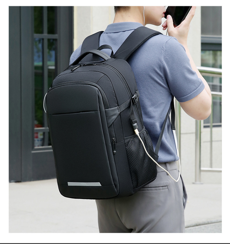 Student schoolbags, usb large-capacity backpacks, men's multi-pocket laptop bags, business commuting travel backpacks undefined