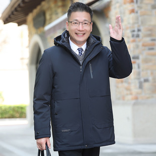 2024 Men's Winter Wear Removable Inner Liner Cotton-padded jacket Business plus size Thickened Warm Middle-aged and Elderly Dad's Cotton-padded Clothes