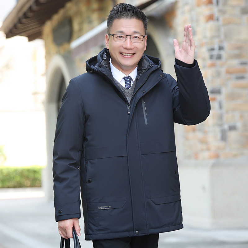 2024男士冬装可脱卸内胆棉服商务大码加厚保暖中老年爸爸装棉衣