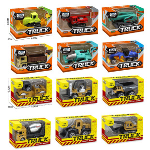 Cross-Border 1:64 simulation alloy engineering vehicle model sliding mini metal toy car Children's single color box