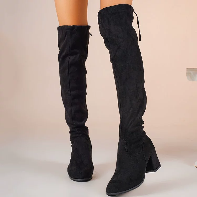 Demi-season elastic high boots, plus size