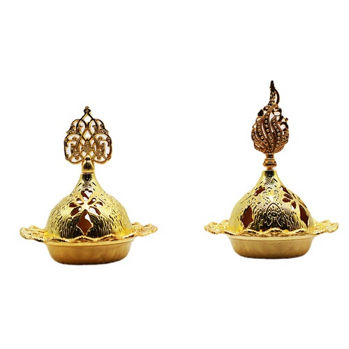 Ying Xiang Yuan Tower Incense Burner, Electroplated Alloy Craftwork, Middle Eastern Arabic Style Incense Holder, Wholesale Incense Pellets