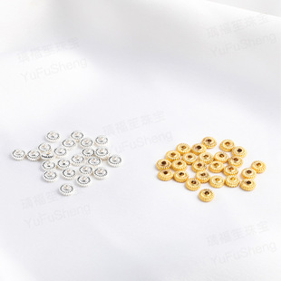 Color retention 14k package gold gear wheel spacer 5mm handmade diy beaded bracelet necklace jewelry 18k beaded accessories material