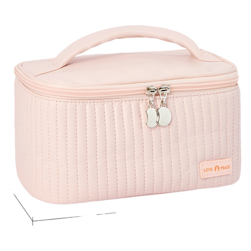 Bolsa de Cosméticos Runhui Abierta, Bolsa de Aseo de PU, Bolsa de Almacenamiento de Maquillaje, Gran Capacidad, Sensación de Alta Gama