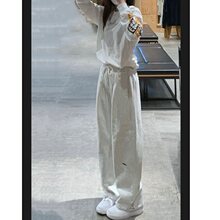 抽绳束脚运动休闲裤女秋冬新款宽松显瘦百搭直筒卫裤阔腿裤潮ins