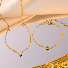 不掉色钛钢简约单钻气质项链女学生时尚通勤百搭专柜同款厂家批发