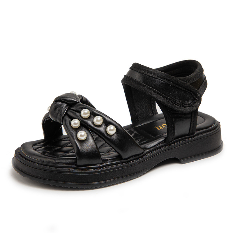 Zapatos de perlas para niñas zapatos de princesa de verano 2024 nuevos zapatos para niños zapatos de playa de moda de suela suave image 7
