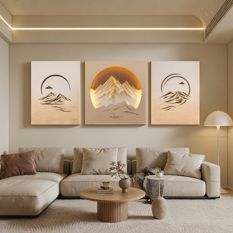 New Embossed 3D Stereo Living Room Wall Art, Modern Decorative Painting with a High-End Feel, Sofa Triptych Wall Art Wholesale New Embossed 3D Stereo Living Room Wall Art, Modern Decorative Painting with a High-End Feel, Sofa Triptych Wall Art Wholesale