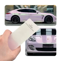 Оптовая автомобильная пленка PET оригинальной серии, персиково-зеленый порошковый цвет, меняющий цвет, защитная пленка, полная пленка для смены цвета автомобиля